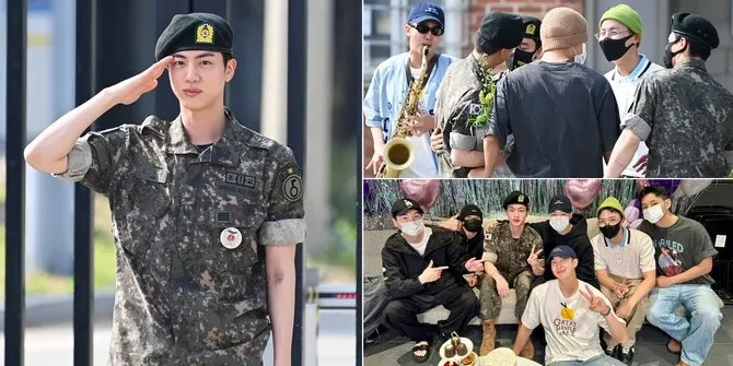 Jin BTS Pulang Wamil, Ganteng Pakai Seragam - Disambut Hangat Para Member BTS