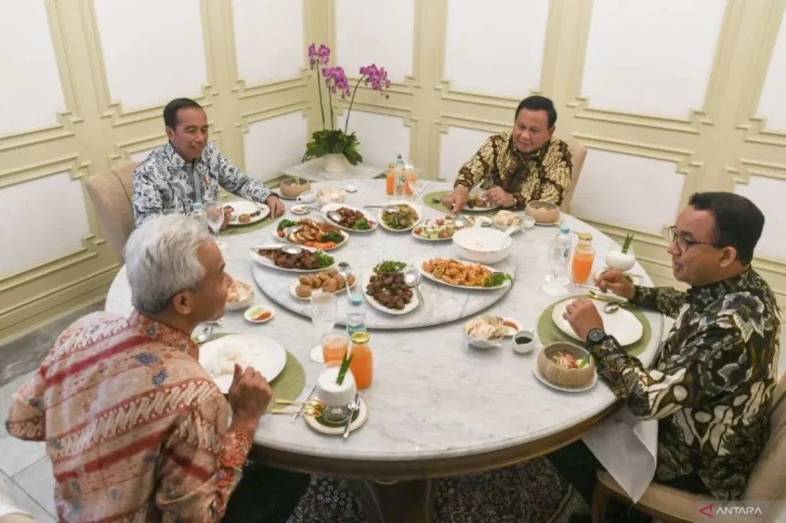 Momen Langka: Tiga Capres Bersantap Bersama Jokowi Di Istana