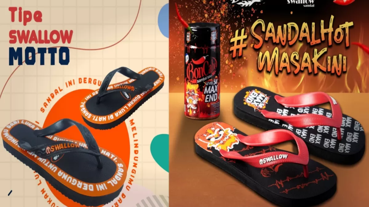 Makin Kece Walaupun Pakek Sandal Jepit, Kolaborasi Swallow yang Modis Banget!