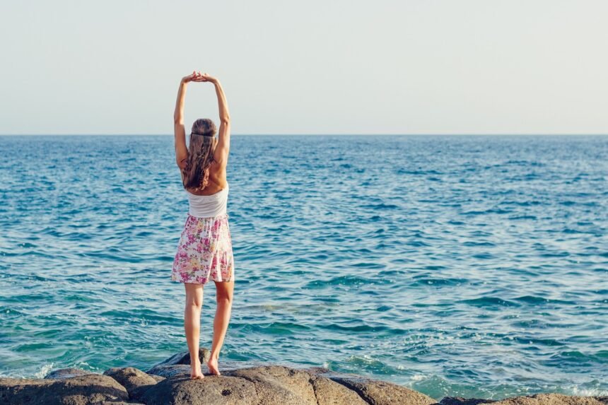 summer, young woman, sea