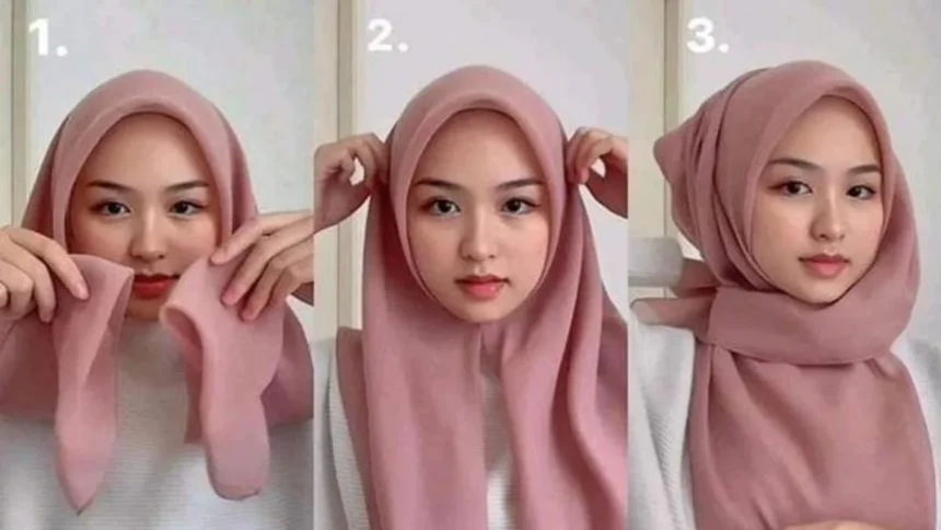 10 Cara Memakai Hijab Segi Empat Menutup Dada yang Anggun dan Syar’i