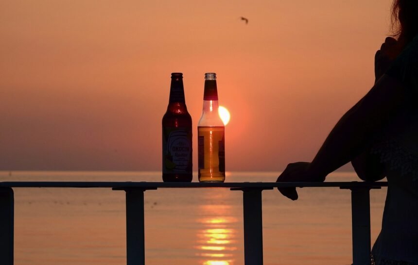 the bottle, a pair of lovers, nature