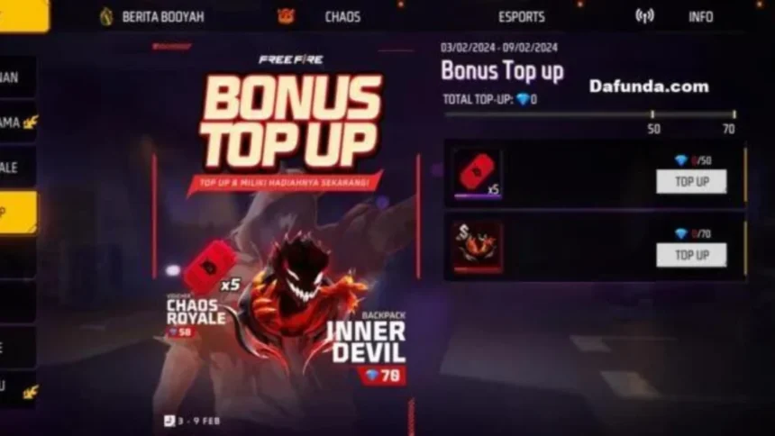 Event Bonus Top Up Free Fire Terbaru: Tas Inner Devil dan Voucher Chaos Royale Menanti!
