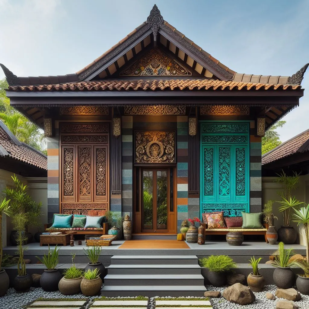 11 Desain Teras Batu Alam Setengah Badan yang Cantik dan Elegan