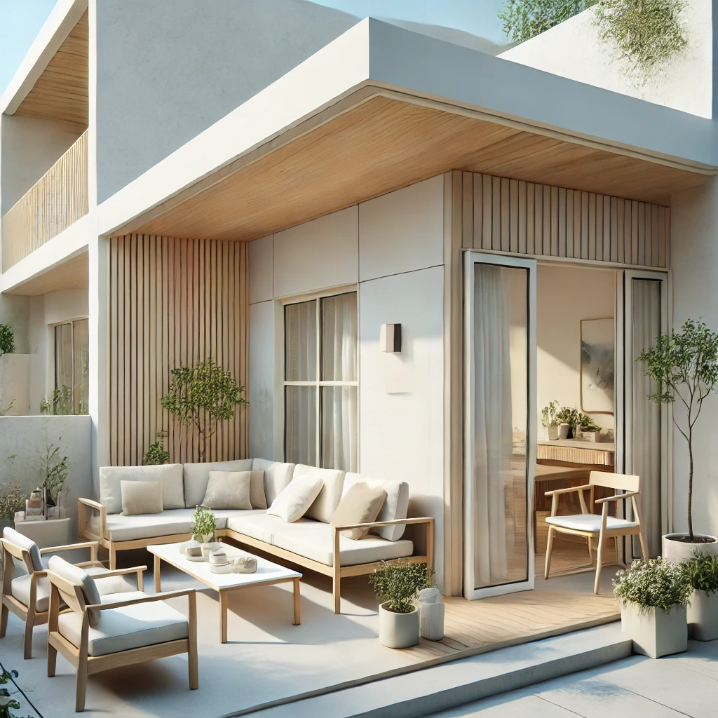 ide desai teras scandinavia untuk tipe rumah 36