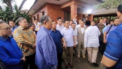SBY sambangi Prabowo Subianto di Hambalang (foto: CNN Indonesia)